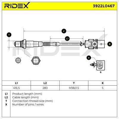 Sonda Lambda RIDEX 3922L0467 3922L0467 - foto 6