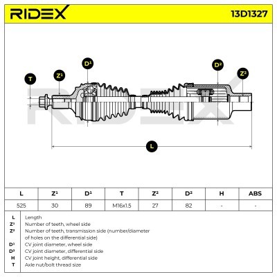 Półoś Napędowa RIDEX 13D1327 13D1327 - foto 7