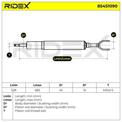 Amortyzator RIDEX 854S1090 854S1090 - foto 6