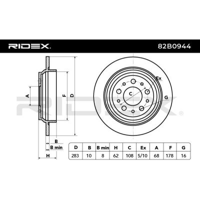 Tarcza hamulcowa RIDEX 82B0944 82B0944 - foto 3