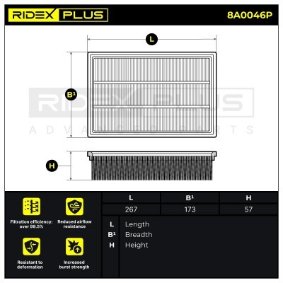 Filtr Powietrza RIDEX 8A0046P 8A0046P - foto 7