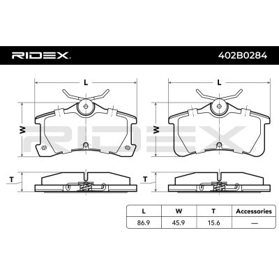 Klocki hamulcowe RIDEX 402B0284 402B0284 - foto 4