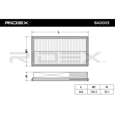 Filtr Powietrza RIDEX 8A0003 8A0003 - foto 3