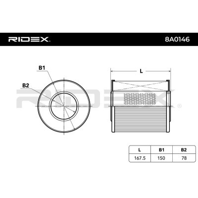 Filtr Powietrza RIDEX 8A0146 8A0146 - foto 3