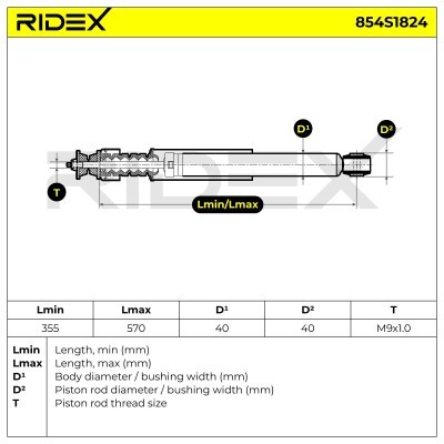 Amortyzator RIDEX 854S1824 854S1824 - foto 5