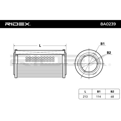 Filtr Powietrza RIDEX 8A0239 8A0239 - foto 2