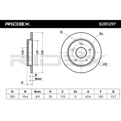 Tarcza hamulcowa RIDEX 82B1297 82B1297 - foto 6