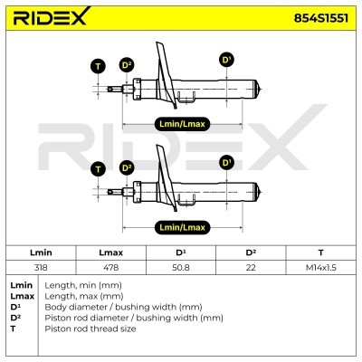 Amortyzator RIDEX 854S1551 854S1551 - foto 10