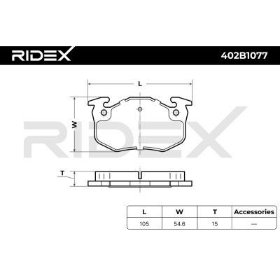 Klocki hamulcowe RIDEX 402B1077 402B1077 - foto 6