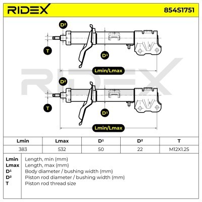 Amortyzator RIDEX 854S1751 854S1751 - foto 4