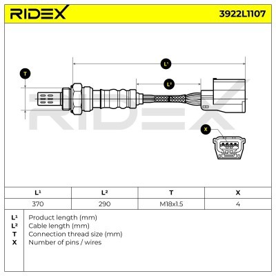 Sonda Lambda RIDEX 3922L1107 3922L1107 - foto 7