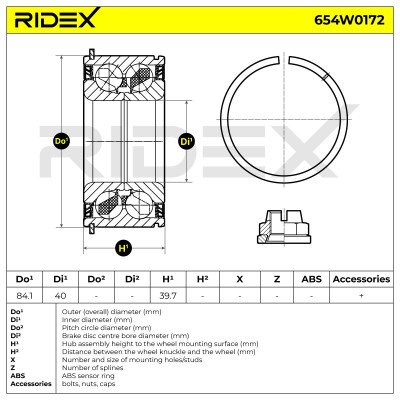 Łożysko Koła RIDEX 654W0172 654W0172 - foto 3