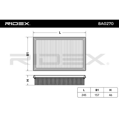 Filtr Powietrza RIDEX 8A0270 8A0270 - foto 3
