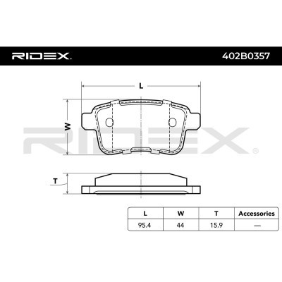 Klocki hamulcowe RIDEX 402B0357 402B0357 - foto 3