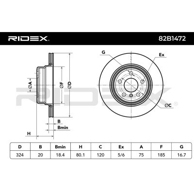 Tarcza hamulcowa RIDEX 82B1472 82B1472 - foto 6