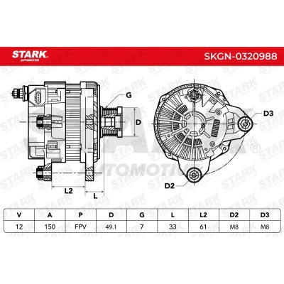 Alternator Stark SKGN-0320988 SKGN-0320988 - foto 6