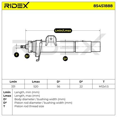 Amortyzator RIDEX 854S1888 854S1888 - foto 8
