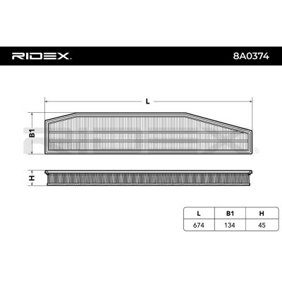 Filtr Powietrza RIDEX 8A0374 8A0374 - foto 3