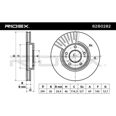 Tarcza hamulcowa RIDEX 82B0282 82B0282 - foto 5