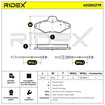 Klocki hamulcowe RIDEX 402B0279 402B0279 - foto 7