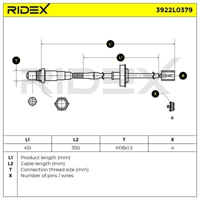 Sonda Lambda RIDEX 3922L0379 3922L0379 - foto 6