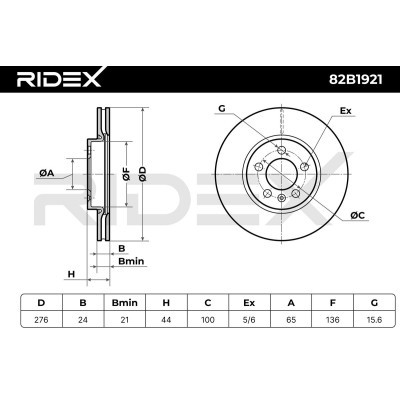 Tarcza hamulcowa RIDEX 82B1921 82B1921 - foto 7