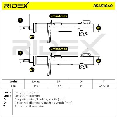Amortyzator RIDEX 854S1640 854S1640 - foto 4