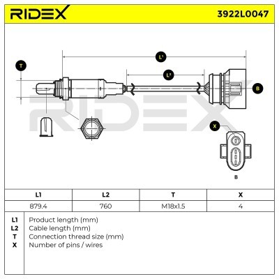 Sonda Lambda RIDEX 3922L0047 3922L0047 - foto 6