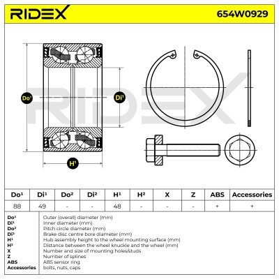 Łożysko Koła RIDEX 654W0929 654W0929 - foto 6