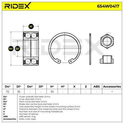 Łożysko Koła RIDEX 654W0417 654W0417 - foto 3