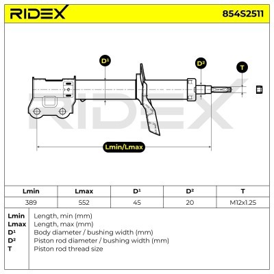 Amortyzator RIDEX 854S2511 854S2511 - foto 8