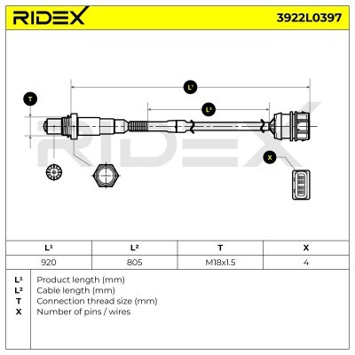 Sonda Lambda RIDEX 3922L0397 3922L0397 - foto 6