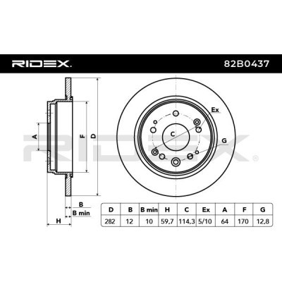 Tarcza hamulcowa RIDEX 82B0437 82B0437 - foto 3