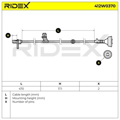 Czujnik ABS RIDEX 412W0370 412W0370 - foto 6