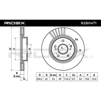 Tarcza hamulcowa RIDEX 82B0471 82B0471 - foto 6