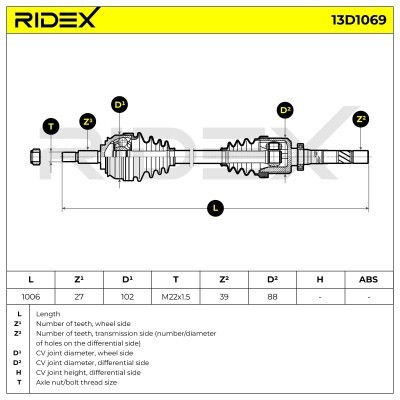 Półoś Napędowa RIDEX 13D1069 13D1069 - foto 7