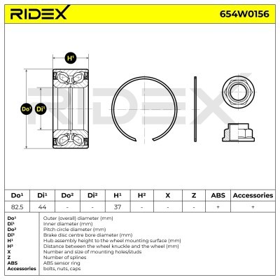 Łożysko Koła RIDEX 654W0156 654W0156 - foto 5