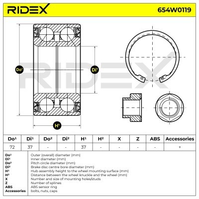 Łożysko Koła RIDEX 654W0119 654W0119 - foto 6