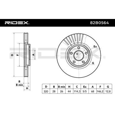 Tarcza hamulcowa RIDEX 82B0564 82B0564 - foto 6