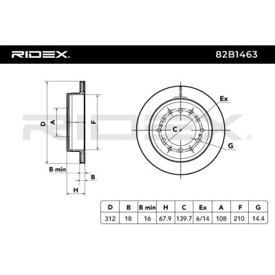 Tarcza hamulcowa RIDEX 82B1463 82B1463 - foto 5