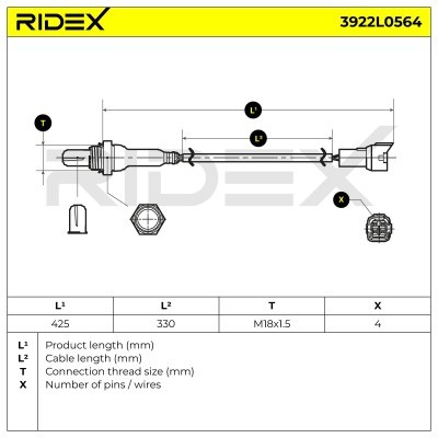Sonda Lambda RIDEX 3922L0564 3922L0564 - foto 3