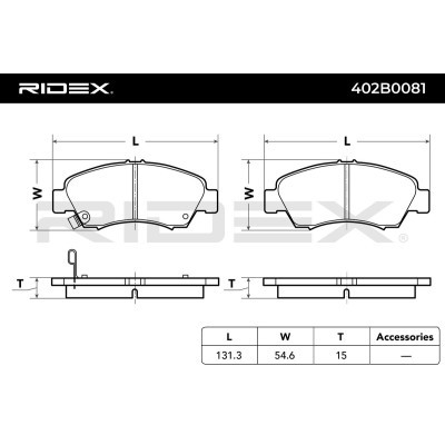 Klocki hamulcowe RIDEX 402B0081 402B0081 - foto 3