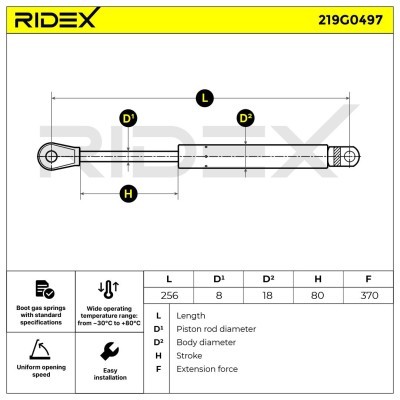 Amortyzator Pokrywy Bagażnika RIDEX 219G0497 219G0497 - foto 7
