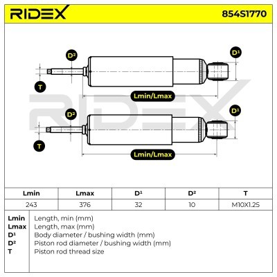 Amortyzator RIDEX 854S1770 854S1770 - foto 5