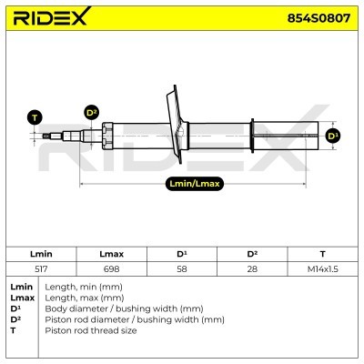 Amortyzator RIDEX 854S0807 854S0807 - foto 3