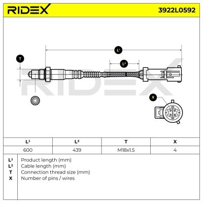 Sonda Lambda RIDEX 3922L0592 3922L0592 - foto 6