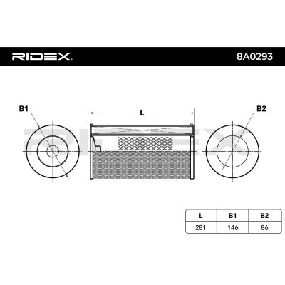 Filtr Powietrza RIDEX 8A0293 8A0293 - foto 8