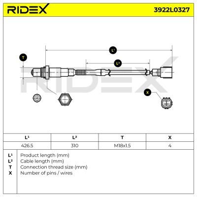 Sonda Lambda RIDEX 3922L0327 3922L0327 - foto 6