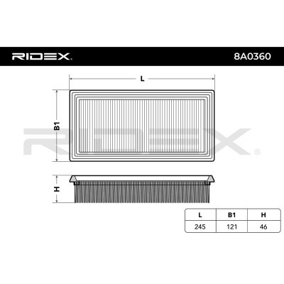 Filtr Powietrza RIDEX 8A0360 8A0360 - foto 6