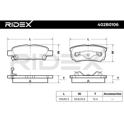 Klocki hamulcowe RIDEX 402B0106 402B0106 - foto 5